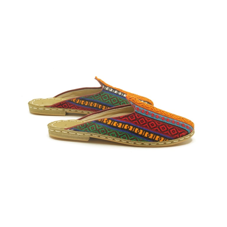 Kilim Modeli El Dikişli Kadın Kapalı Ev Terliği - Görsel 2