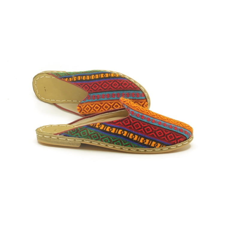 Kilim Modeli El Dikişli Kadın Kapalı Ev Terliği - Görsel 3