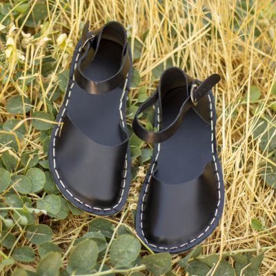 El Yapımı Barefoot Yalınayak Kadın Deri Sandalet Model, Siyah