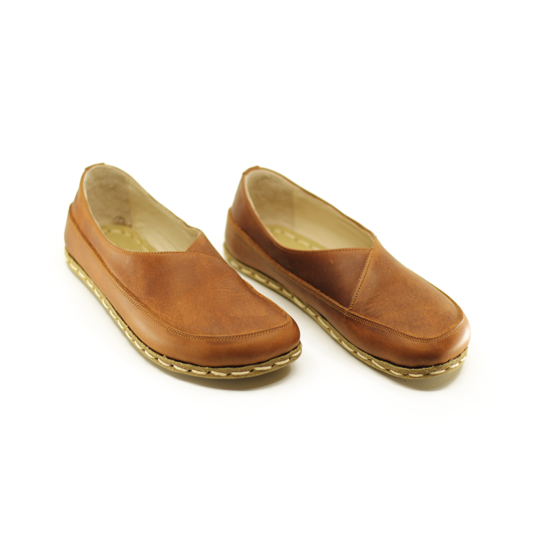 El Yapımı Barefoot Yalınayak Kadın Deri Sevim Model, Crazy Kahve - Görsel 6