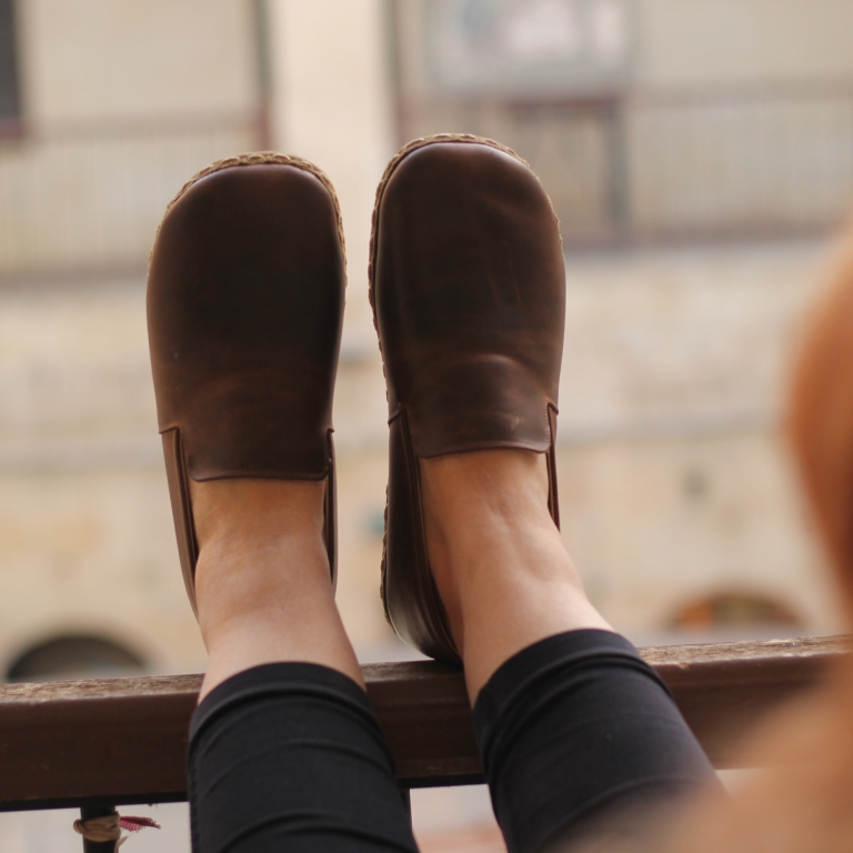 El Yapımı Barefoot Yalınayak Erkek Deri Taylan Model, Fındık Kahve - Görsel 2