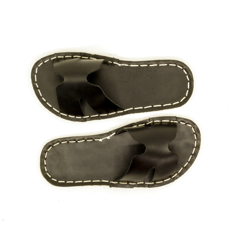El Yapımı Barefoot Yalınayak Kadın Deri Aloha Terlik, Siyah - Görsel 4
