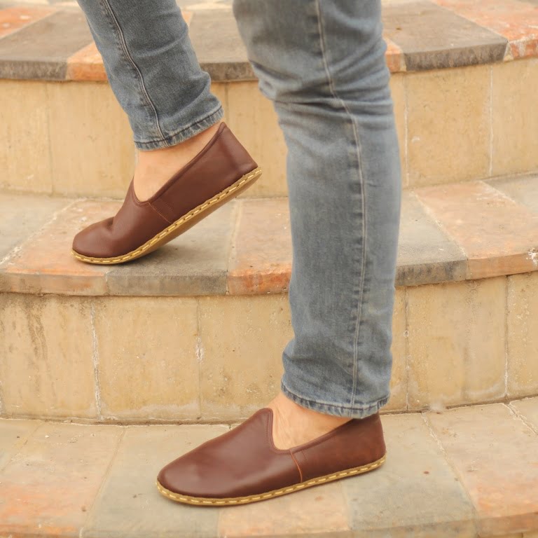 El Yapımı Barefoot Yalınayak Erkek Deri Klasik Model, Fındık Kahve - Görsel 2