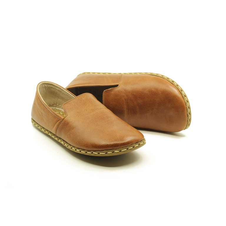 El Yapımı Barefoot Yalınayak Erkek Deri Taylan Model, Otantik Kahve - Görsel 4