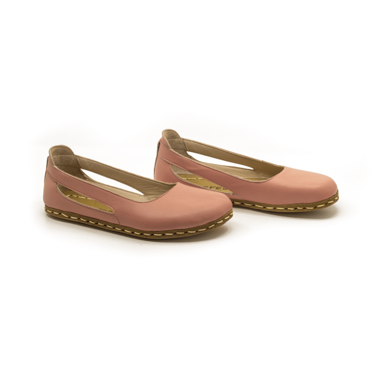 El Yapımı Barefoot Yalınayak Kadın Deri Beril Model, Şeker Pembe - Görsel 6