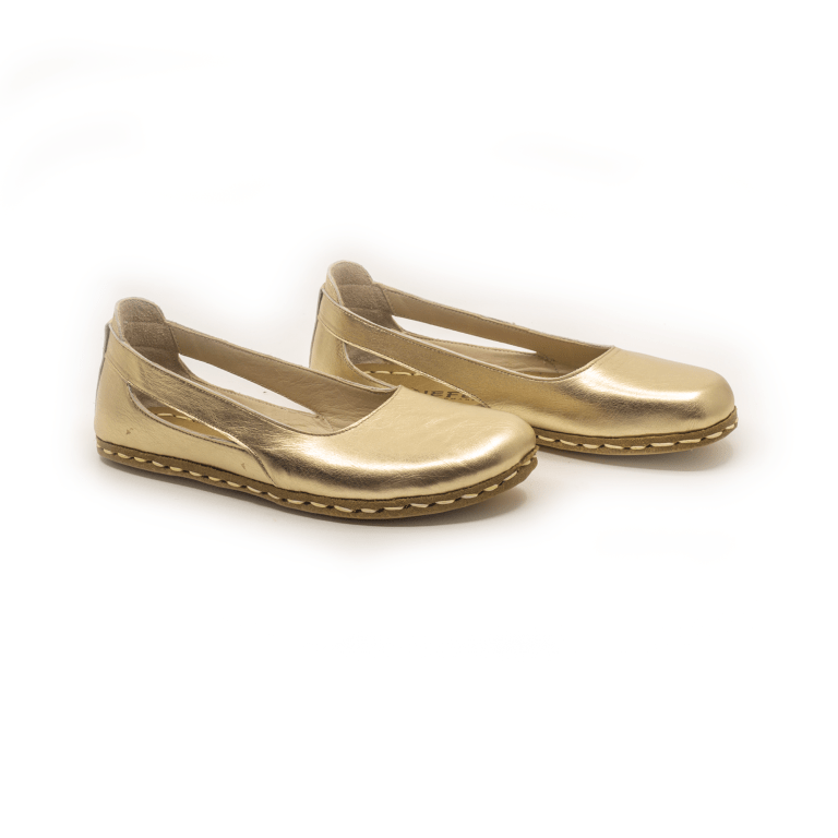 El Yapımı Barefoot Yalınayak Kadın Deri Beril Model, Gold - Görsel 6