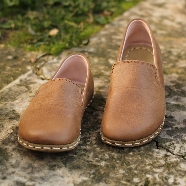 El Yapımı Barefoot Yalınayak Erkek Deri Taylan Model, Mat Kahve - Görsel 2