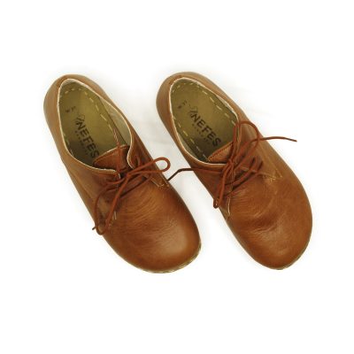 El Yapımı Barefoot Yalınayak Erkek Deri Bağcıklı Model, Crazy Kahve
