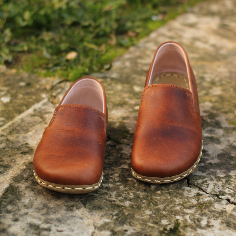 El Yapımı Barefoot Yalınayak Erkek Deri Taylan Model, Crazy Kahve - Görsel 2