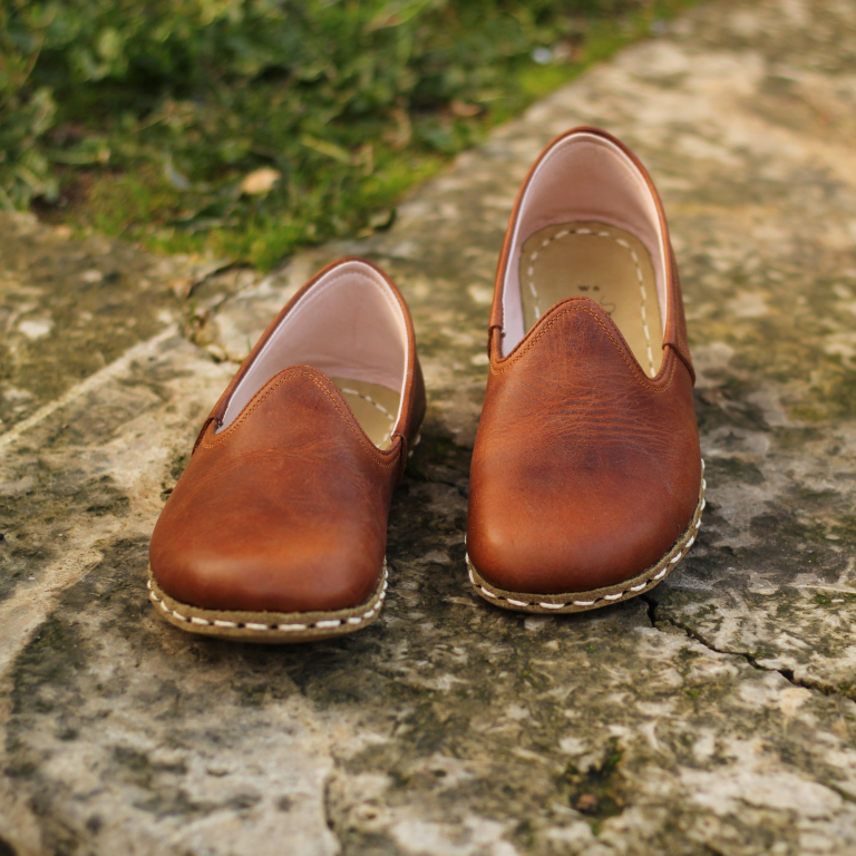 El Yapımı Barefoot Yalınayak Erkek Deri Klasik Model, Crazy Kahve - Görsel 7