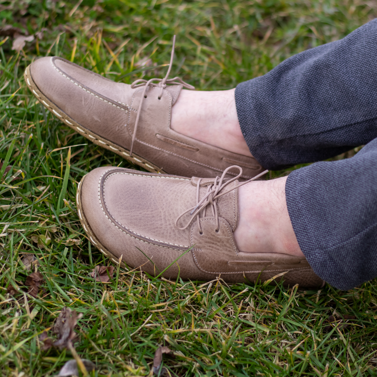 El Yapımı Barefoot Yalınayak Erkek Deri Mellow Model, Bej - Görsel 2