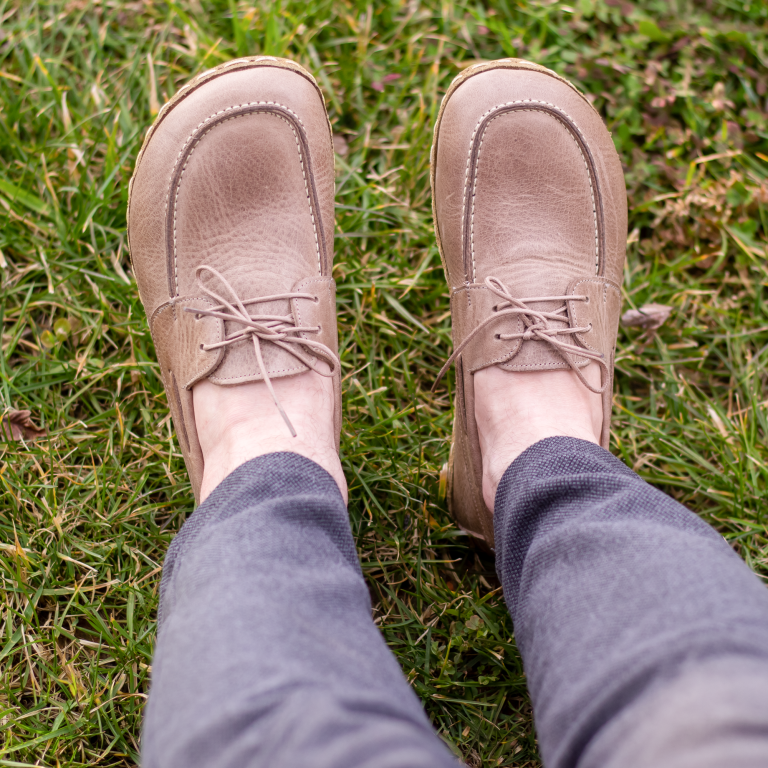 El Yapımı Barefoot Yalınayak Erkek Deri Mellow Model, Bej - Görsel 4