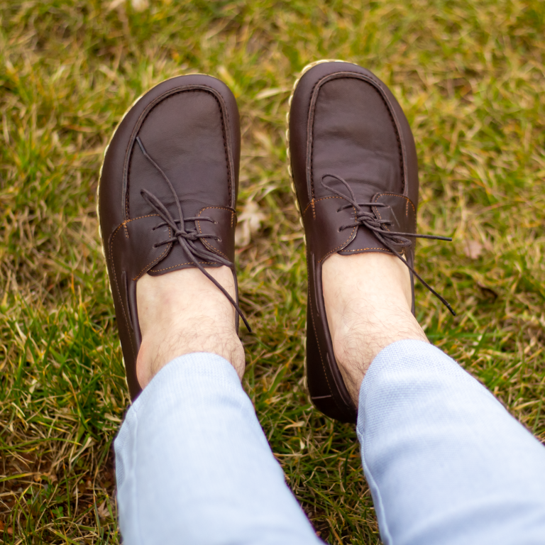 El Yapımı Barefoot Yalınayak Erkek Deri Mellow Model, Fındık Kahve - Görsel 3