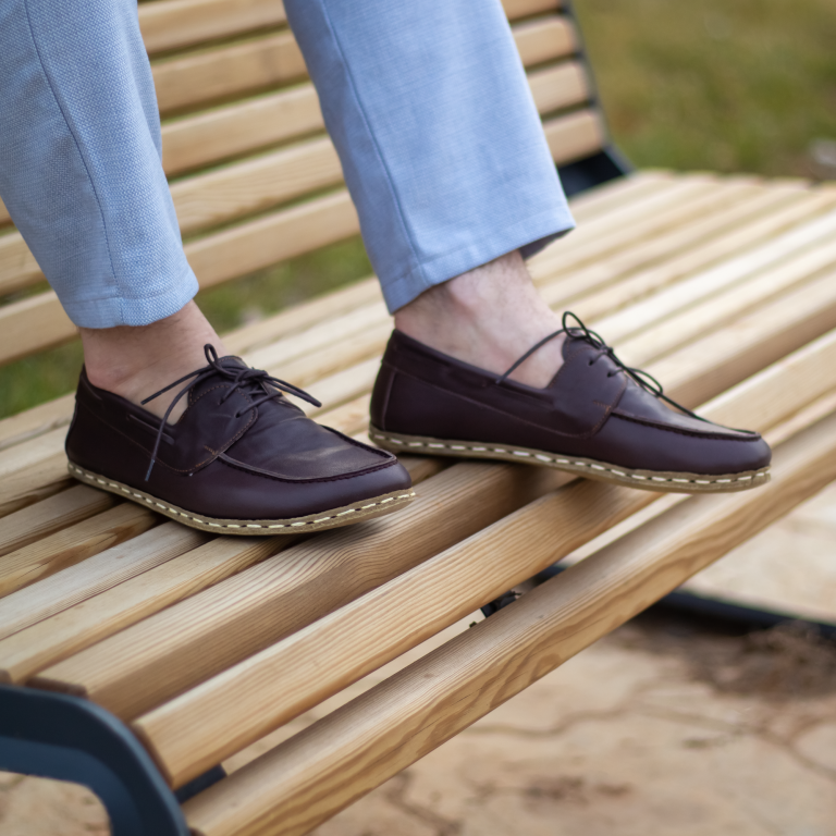 El Yapımı Barefoot Yalınayak Erkek Deri Mellow Model, Fındık Kahve - Görsel 6