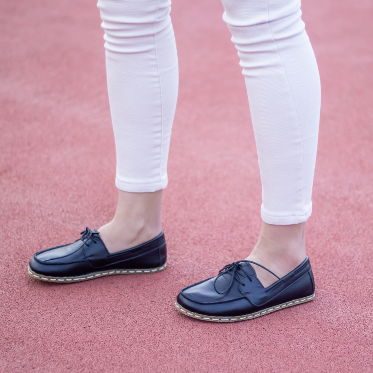 El Yapımı Barefoot Yalınayak Kadın Deri Mellow Model, Siyah - Görsel 4