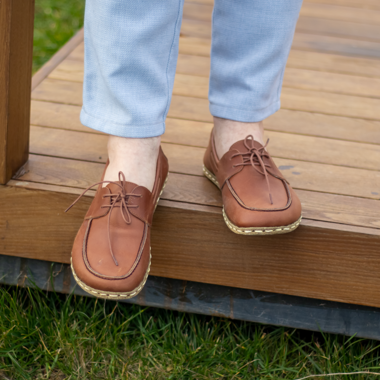 El Yapımı Barefoot Yalınayak Erkek Deri Mellow Model, Crazy Kahve - Görsel 4