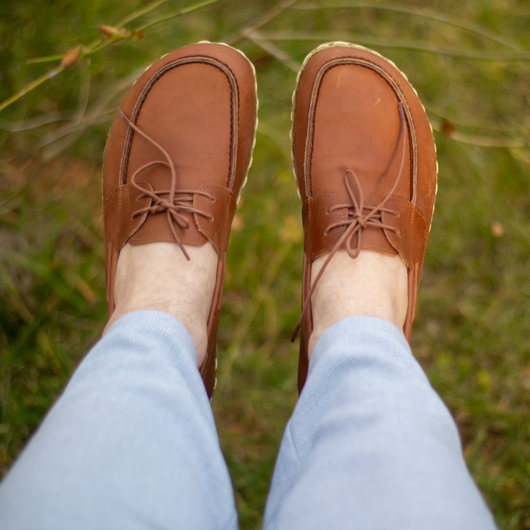 El Yapımı Barefoot Yalınayak Erkek Deri Mellow Model, Crazy Kahve - Görsel 2