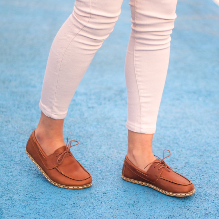 El Yapımı Barefoot Yalınayak Kadın Deri Mellow Model, Crazy Kahve - Görsel 4
