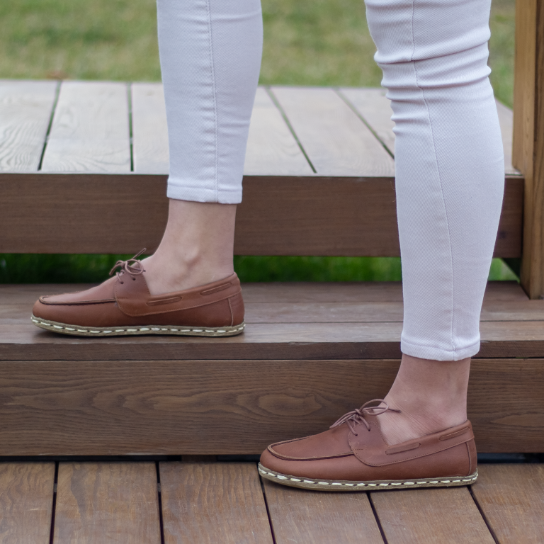 El Yapımı Barefoot Yalınayak Kadın Deri Mellow Model, Crazy Kahve - Görsel 3